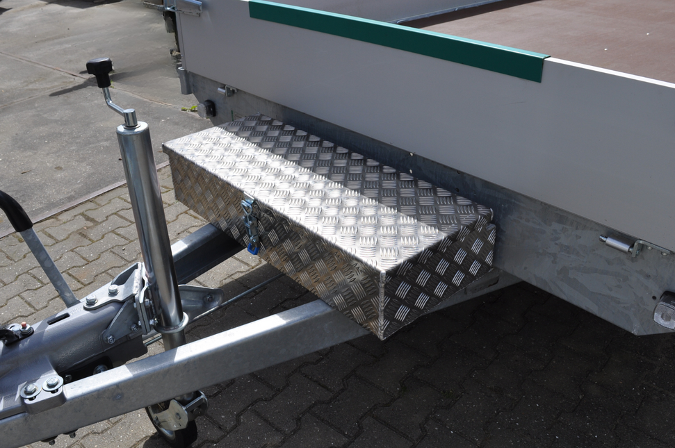 De Haan DE HAAN BOX H - 900x380x190 mm - waterdichte en stofdichte aluminium traanplaat disselbak - voorzien van vlinderslot of spansluiting