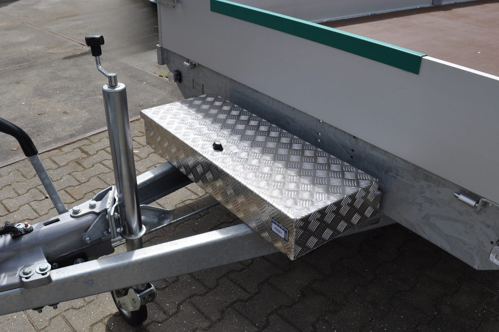 De Haan De Haan Box HAV/HAS - 900x380x150 mm - waterdichte en stofdichte aluminium traanplaat disselbak - voorzien van vlinderslot of spansluiting