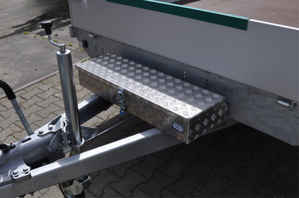 De Haan De Haan Box HM - 900x320x150 mm - waterdichte en stofdichte aluminium traanplaat disselbak - voorzien van spansluiting