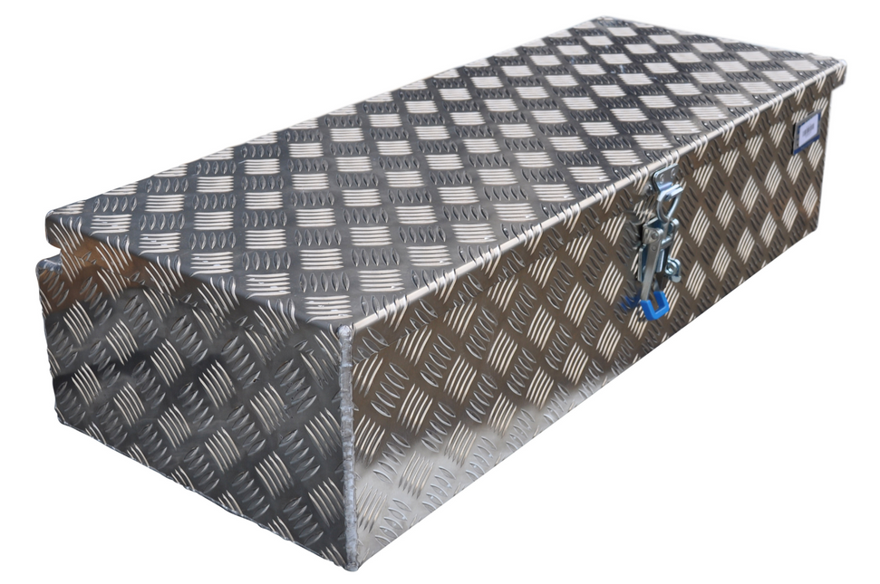 De Haan DE HAAN BOX HS - 900x380x230 mm - waterdichte en stofdichte aluminium traanplaat disselbak - voorzien van vlinderslot, spansluiting of t-sluiting