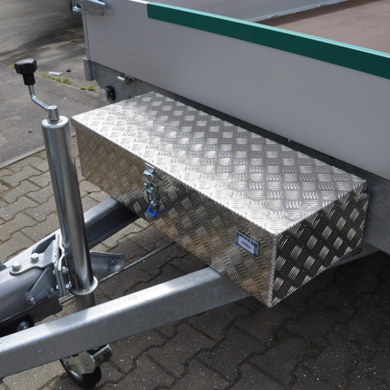 De Haan DE HAAN BOX HS - 900x380x230 mm - waterdichte en stofdichte aluminium traanplaat disselbak - voorzien van vlinderslot, spansluiting of t-sluiting