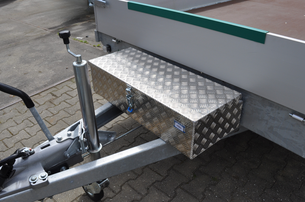 De Haan DE HAAN BOX HS - 900x380x230 mm - waterdichte en stofdichte aluminium traanplaat disselbak - voorzien van vlinderslot, spansluiting of t-sluiting
