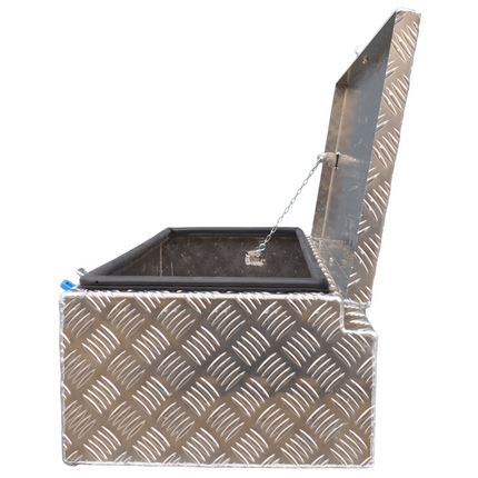 De Haan DE HAAN BOX HS - 900x380x230 mm - waterdichte en stofdichte aluminium traanplaat disselbak - voorzien van vlinderslot, spansluiting of t-sluiting