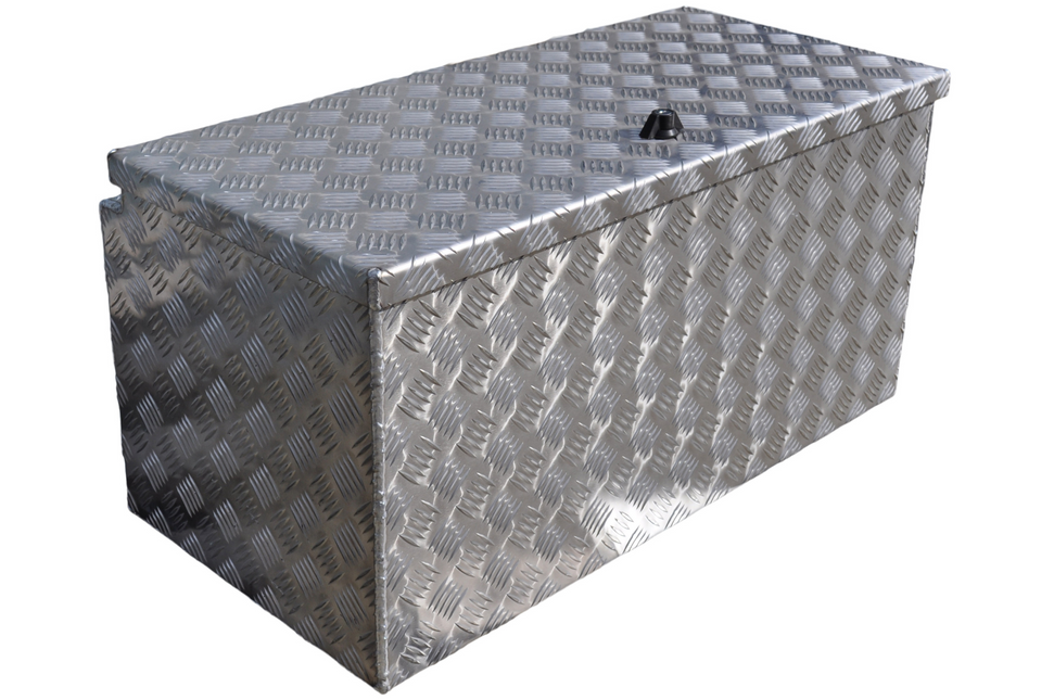 De Haan DE HAAN BOX I - 800x400x400 mm - waterdichte en stofdichte aluminium traanplaat disselbak - voorzien van vlinderslot, spansluiting of t-sluiting