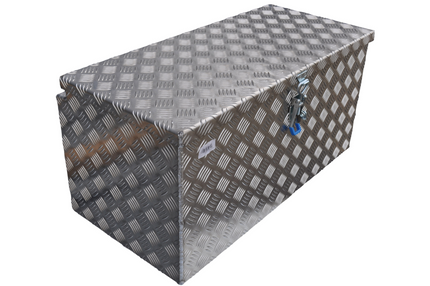 De Haan DE HAAN BOX I - 800x400x400 mm - waterdichte en stofdichte aluminium traanplaat disselbak - voorzien van vlinderslot, spansluiting of t-sluiting