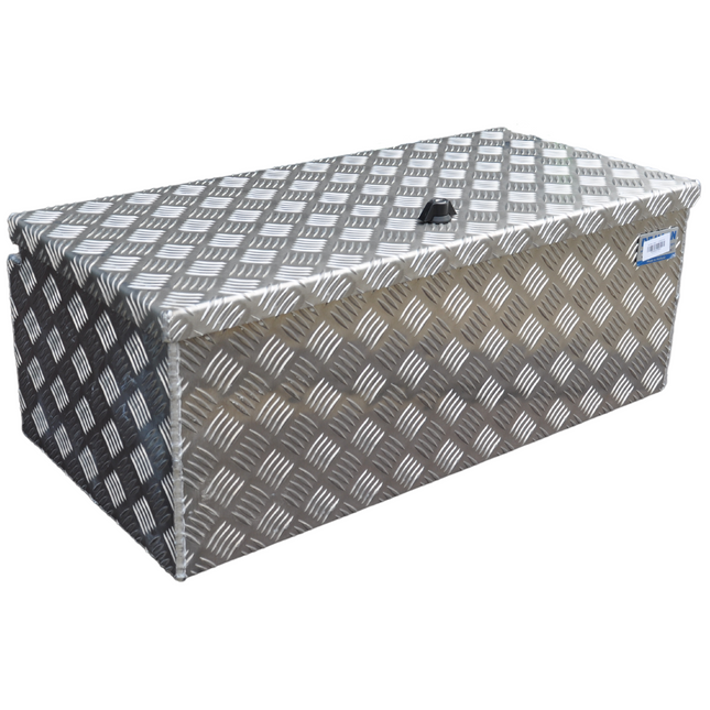 De Haan DE HAAN BOX L - 750x380x280 mm - waterdichte en stofdichte aluminium traanplaat disselbak - voorzien van vlinderslot, spansluiting of t-sluiting