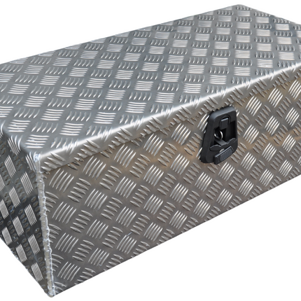 De Haan DE HAAN BOX L - 750x380x280 mm - waterdichte en stofdichte aluminium traanplaat disselbak - voorzien van vlinderslot, spansluiting of t-sluiting