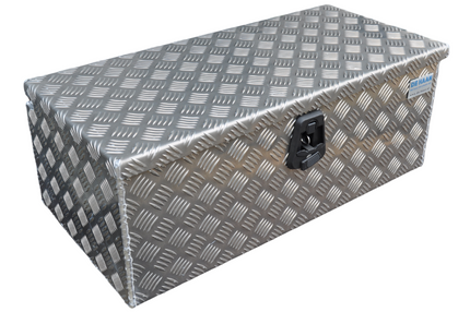 De Haan DE HAAN BOX L - 750x380x280 mm - waterdichte en stofdichte aluminium traanplaat disselbak - voorzien van vlinderslot, spansluiting of t-sluiting