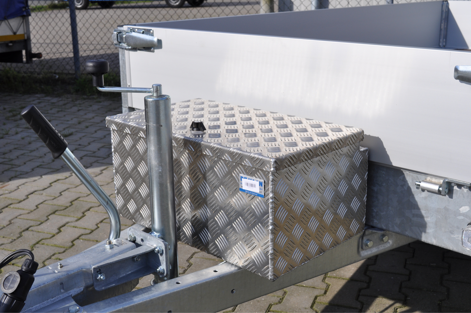 De Haan DE HAAN BOX M - 600x380x295 mm - waterdichte en stofdichte aluminium traanplaat disselbak - voorzien van vlinderslot, spansluiting of t-sluiting