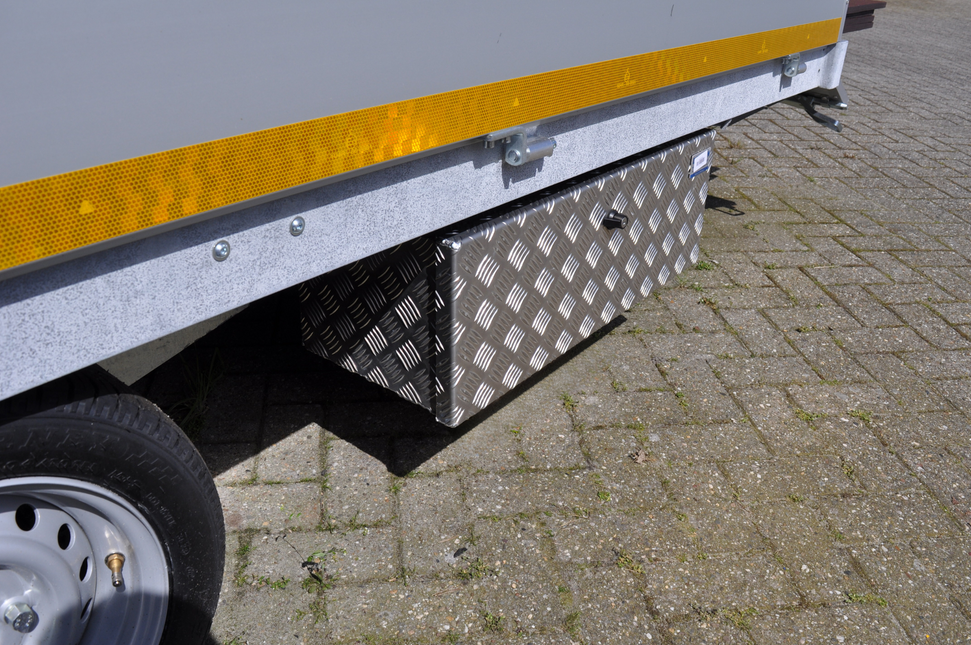 De Haan DE HAAN BOX O - 700x240x300 mm - waterdichte en stofdichte aluminium traanplaat disselbak - voorzien van vlinderslot of t-sluiting