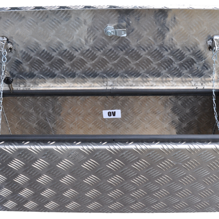 De Haan DE HAAN BOX O - 700x240x300 mm - waterdichte en stofdichte aluminium traanplaat disselbak - voorzien van vlinderslot of t-sluiting