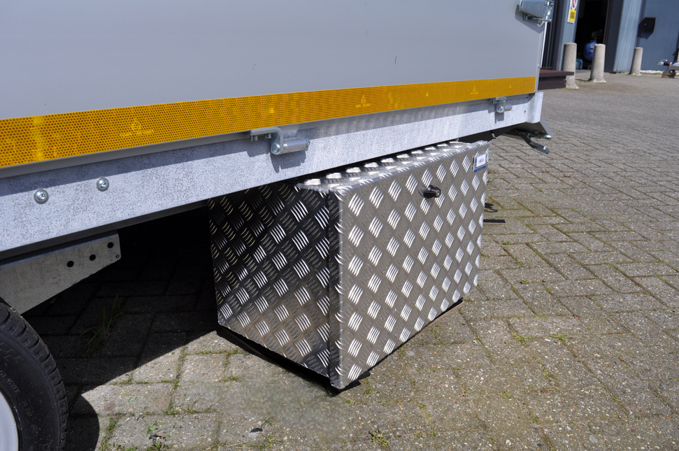 De Haan DE HAAN BOX OH - 600x400x400 mm - waterdichte en stofdichte aluminium traanplaat disselbak - voorzien van vlinderslot of t-sluiting