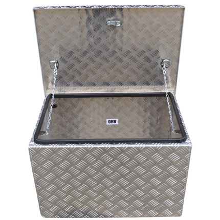 De Haan DE HAAN BOX OH - 600x400x400 mm - waterdichte en stofdichte aluminium traanplaat disselbak - voorzien van vlinderslot of t-sluiting