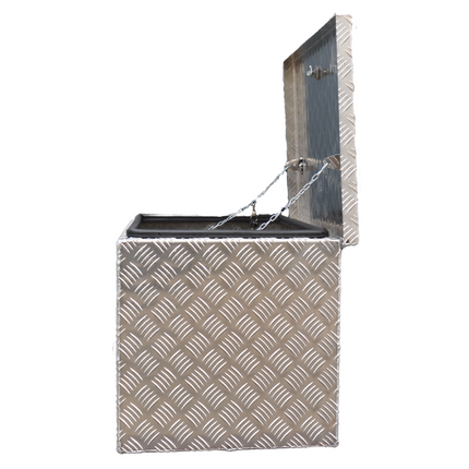 De Haan DE HAAN BOX OH - 600x400x400 mm - waterdichte en stofdichte aluminium traanplaat disselbak - voorzien van vlinderslot of t-sluiting