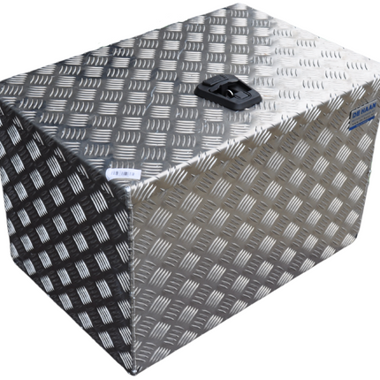 De Haan DE HAAN BOX OH - 600x400x400 mm - waterdichte en stofdichte aluminium traanplaat disselbak - voorzien van vlinderslot of t-sluiting