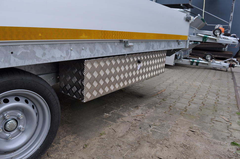 De Haan DE HAAN BOX OL - 1250x250x250 mm - waterdichte en stofdichte aluminium traanplaat disselbak - voorzien van vlinderslot of t-sluiting