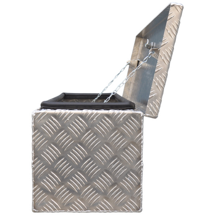 De Haan DE HAAN BOX OM - 900x250x250 mm - waterdichte en stofdichte aluminium traanplaat disselbak - voorzien van vlinderslot of t-sluiting