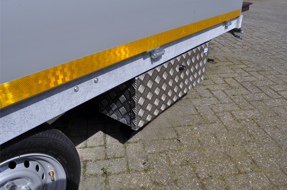 De Haan DE HAAN BOX OS - 750x250x250 mm - waterdichte en stofdichte aluminium traanplaat disselbak - voorzien van vlinderslot of t-sluiting