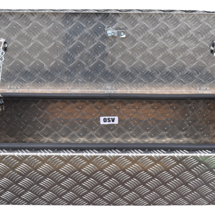De Haan DE HAAN BOX OS - 750x250x250 mm - waterdichte en stofdichte aluminium traanplaat disselbak - voorzien van vlinderslot of t-sluiting