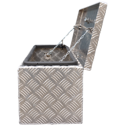 De Haan DE HAAN BOX OS - 750x250x250 mm - waterdichte en stofdichte aluminium traanplaat disselbak - voorzien van vlinderslot of t-sluiting