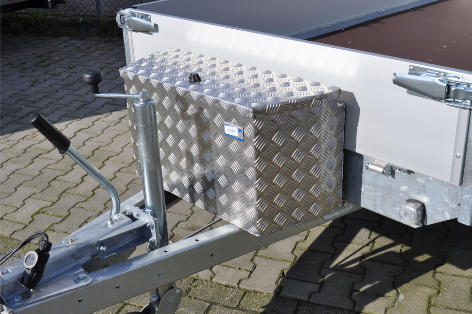 De Haan DE HAAN BOX PBV - waterdichte en stofdichte aluminium traanplaat disselbak 750x320x400 mm - voorzien van vlinderslot