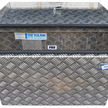 De Haan DE HAAN BOX PBV - waterdichte en stofdichte aluminium traanplaat disselbak 750x320x400 mm - voorzien van vlinderslot