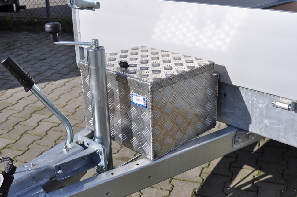 De Haan DE HAAN BOX S - waterdichte en stofdichte aluminium traanplaat disselbak 400x380x295 mm - voorzien van vlinderslot of spansluiting