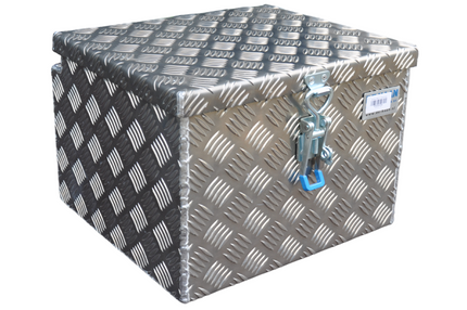 De Haan DE HAAN BOX S - waterdichte en stofdichte aluminium traanplaat disselbak 400x380x295 mm - voorzien van vlinderslot of spansluiting