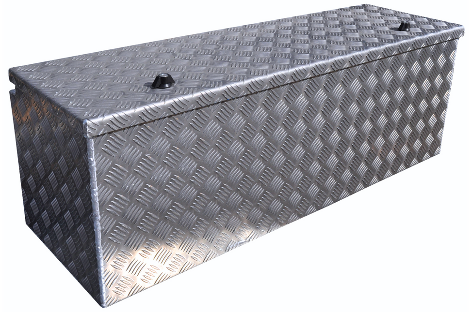 De Haan DE HAAN BOX U - 1140x380x400 mm - waterdichte en stofdichte aluminium traanplaat disselbak - voorzien van vlinderslot, spansluiting of t-sluiting