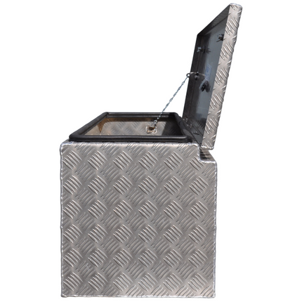 De Haan DE HAAN BOX U - 1140x380x400 mm - waterdichte en stofdichte aluminium traanplaat disselbak - voorzien van vlinderslot, spansluiting of t-sluiting