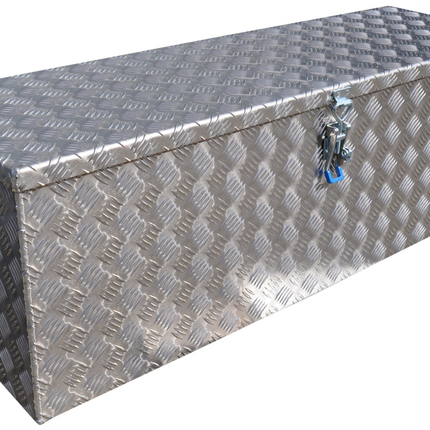 De Haan DE HAAN BOX U - 1140x380x400 mm - waterdichte en stofdichte aluminium traanplaat disselbak - voorzien van vlinderslot, spansluiting of t-sluiting