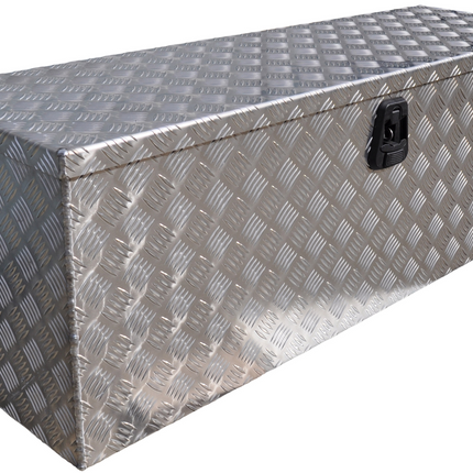 De Haan DE HAAN BOX U - 1140x380x400 mm - waterdichte en stofdichte aluminium traanplaat disselbak - voorzien van vlinderslot, spansluiting of t-sluiting