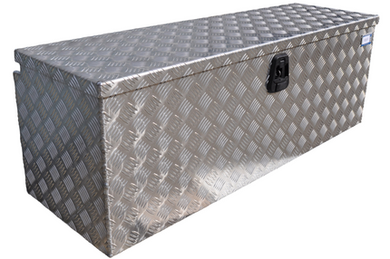 De Haan DE HAAN BOX U - 1140x380x400 mm - waterdichte en stofdichte aluminium traanplaat disselbak - voorzien van vlinderslot, spansluiting of t-sluiting