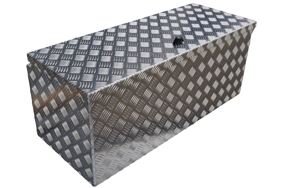 De Haan DE HAAN BOX W - 900x380x380 mm - waterdichte en stofdichte aluminium traanplaat disselkist - voorzien van vlinderslot, spansluiting of t-sluiting