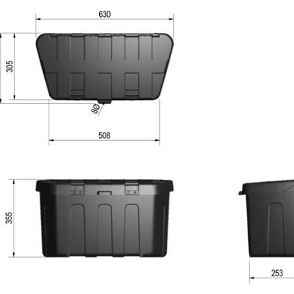 De Haan De Haan Profibox Plus - 630x321x355 mm - kunststof (PP/polypropyleen) - water- en stofdichte disselbak