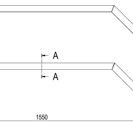 De Haan De Haan THMAQ 22155 - 1550x220x375 mm - aluminium traanplaat tandem spatbord