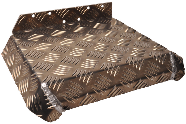 De Haan Half spatbord links - 310x290 mm - geschikt voor Hapert aanhanger - aluminium traanplaat materiaal