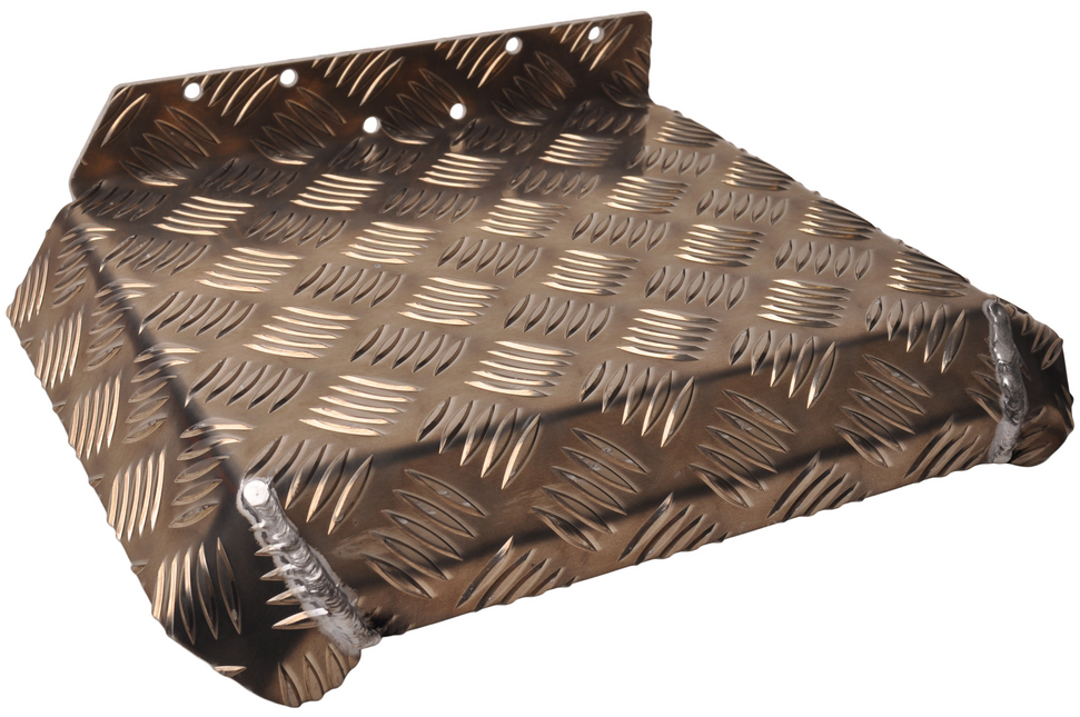 De Haan Half spatbord links 310x290 mm - geschikt voor Hapert aanhanger - aluminium traanplaat materiaal