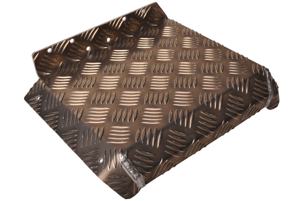 De Haan Half spatbord rechts 310x290 mm - geschikt voor Hapert aanhanger - aluminium traanplaat materiaal