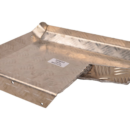 De Haan Half spatbord rechts - 340x290 mm - geschikt voor Hapert kipper - aluminium traanplaat materiaal