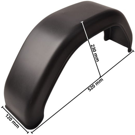 De Haan Kunststof spatbord 10 inch - 520x120x230 mm  - omtrek 770 mm