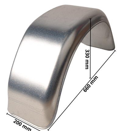 De Haan Metalen spatbord - 660x200x330 mm - geschikt voor Stema aanhanger