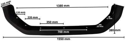 De Haan Origineel Saris/Henra tandem spatbord - 1550x220x380 mm - omtrek 1985 mm