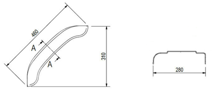 De Haan Originele Stema kunststof spatbord - 460x280x310 mm - omtrek 500 mm