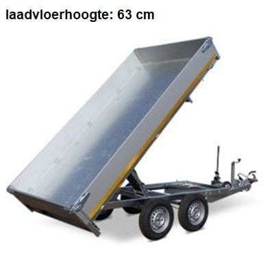 Eduard Achterwaartse kipper 310x160 cm - 2000 kg - handpomp en elektrisch met afstandsbediening - voorzien van 40 cm borden en oprijplaten