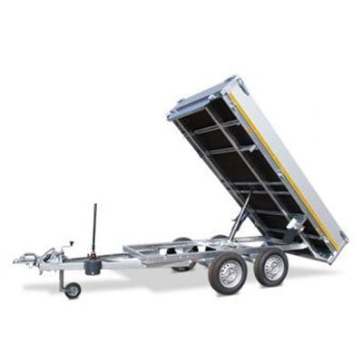 Eduard Achterwaartse kipper 310x160 cm - 2000 kg - handpomp - voorzien van 30 cm borden inclusief oprijplaten