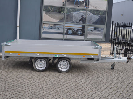 Eduard AWD exclusive Eduard plateauwagen - 310x180 cm - 2000 kg bruto laadvermogen - 63 cm laadvloerhoogte - 30 cm borden - inclusief gratis accessoires voorrek & aanhangernet