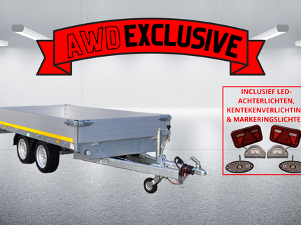Eduard AWD exclusive geremde Eduard plateauwagen - 310x160 cm - 2000 kg -  inclusief MultiLED verlichting & LED martkeringsverlichting