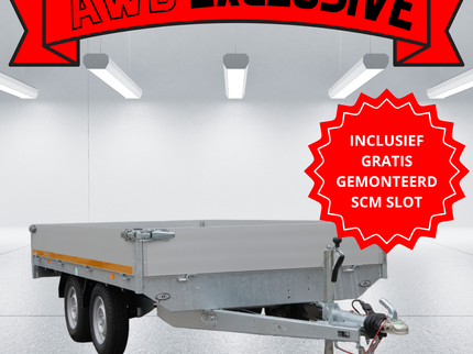 Eduard AWD exclusive geremde Eduard plateauwagen - 330x180 cm - 2500 kg bruto laadvermogen - 72 cm laadvloerhoogte - 30 cm borden