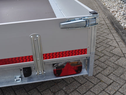 Eduard Complete edition - geremde Eduard plateauwagen - 310x180 cm - 1500 kg bruto laadvermogen - 63 cm laadvloerhoogte - 30 cm borden - inclusief voorrek & aanhangernet